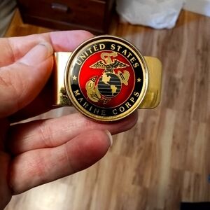 Brass Marine corps money clip